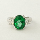 Серебряное кольцо 925 с зеленым топазом