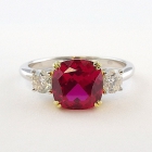 Модное кольцо из стерлингового серебра с рубинами и муассанитами