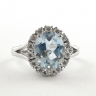 Topaz and Moissanite 925 Sterling Silver Ring