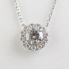 Ожерелье с муассанитом «ореол» 1 карат, серебро 925 пробы
