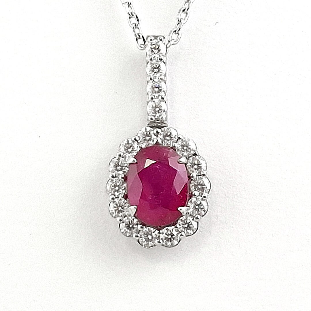Ruby & Moissanites 925 Silver Necklace