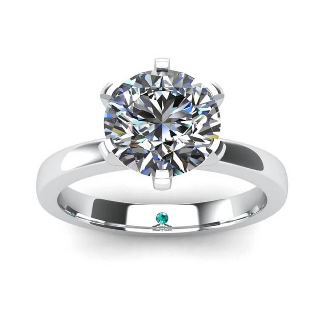 2 carat Moissanite Silver Engagement Ring Forever Love