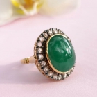 Emerald 10ct and Diamonds 14K Gold Ring